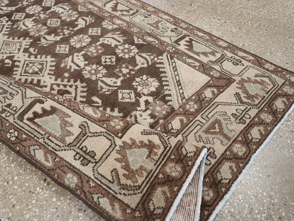 Vintage Persian Malayer Throw Rug, No.32790 - Staging