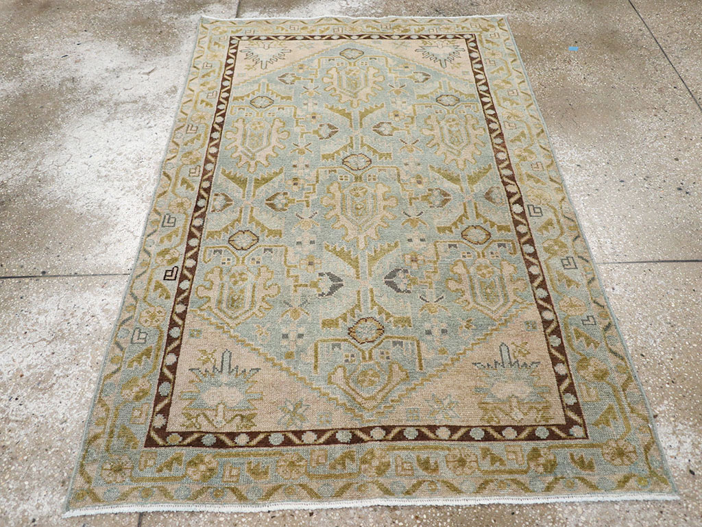 Vintage Persian Malayer Throw Rug, No.32791 - Staging