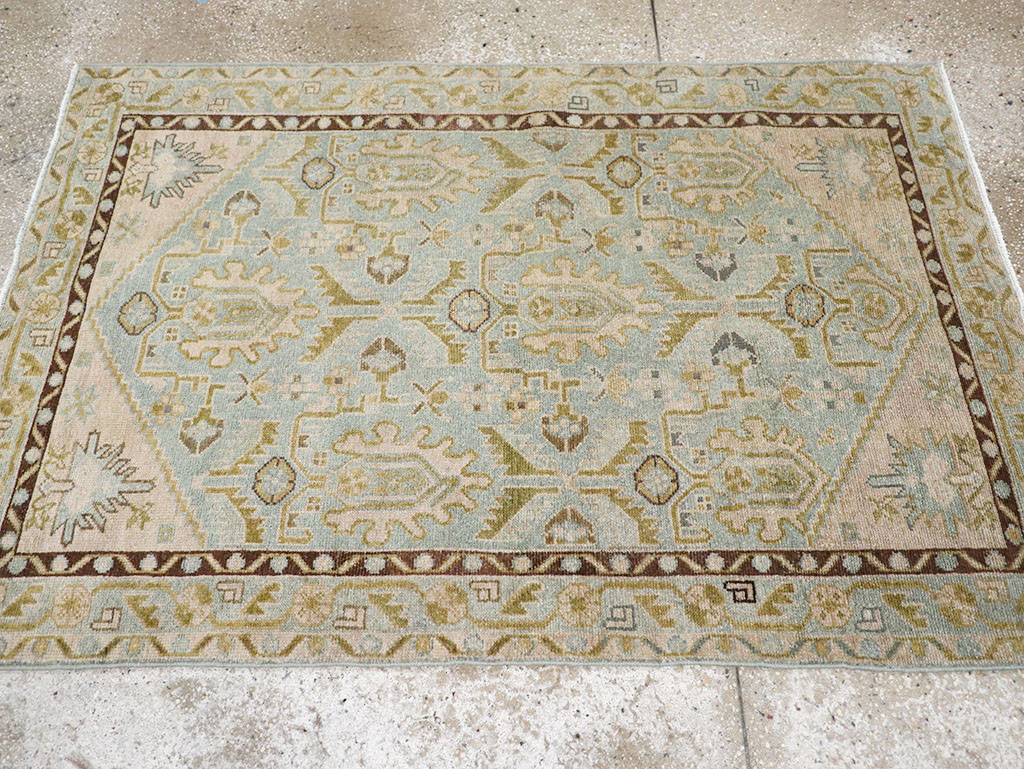 Vintage Persian Malayer Throw Rug, No.32791 - Staging