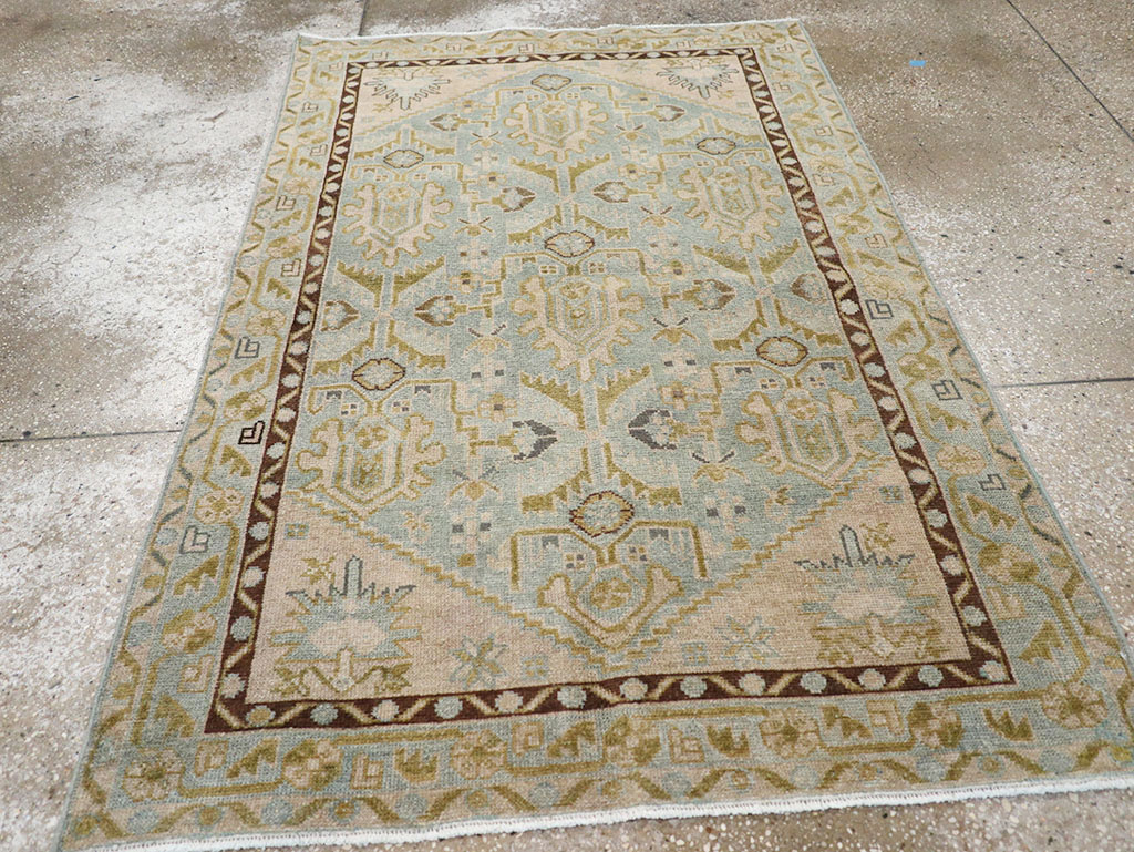Vintage Persian Malayer Throw Rug, No.32791 - Staging