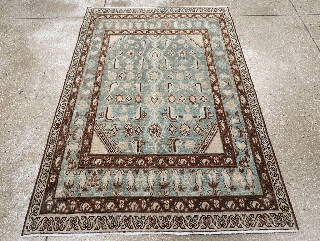 Vintage Persian Malayer Throw Rug, No.32792 - Staging