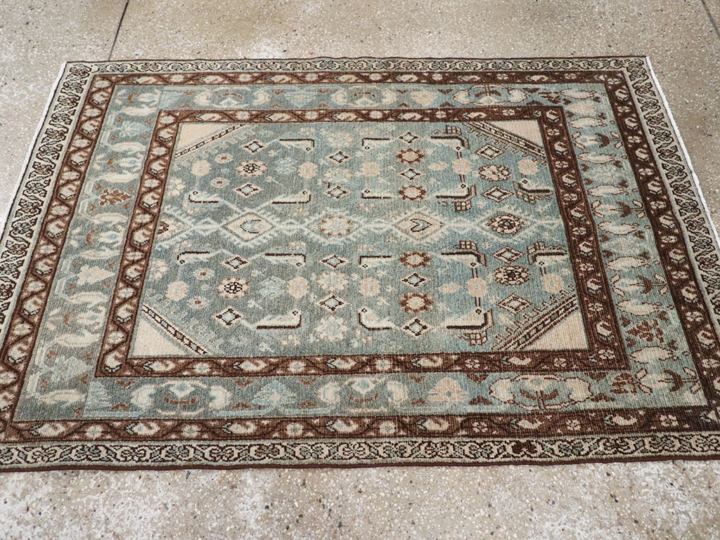 Vintage Persian Malayer Throw Rug, No.32792 - Staging
