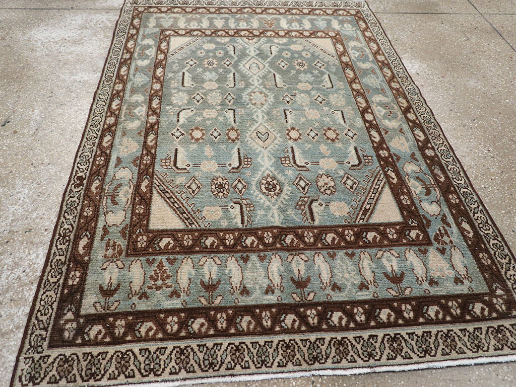 Vintage Persian Malayer Throw Rug, No.32792 - Staging