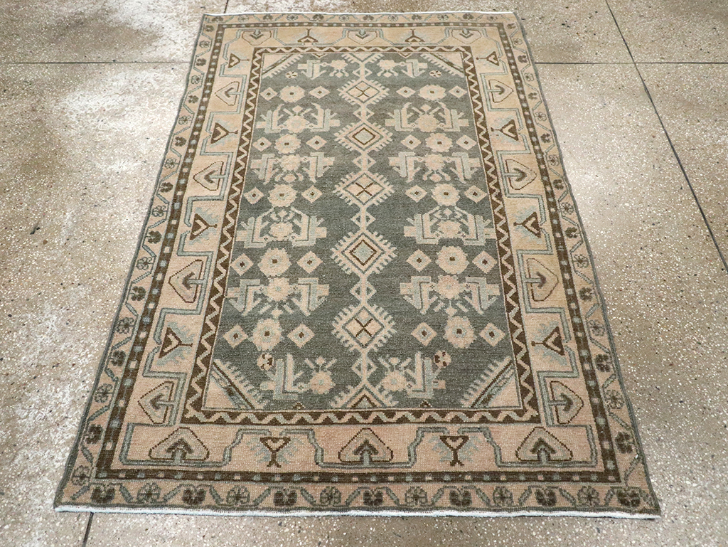 Vintage Persian Malayer Throw Rug, No.32793 - Staging