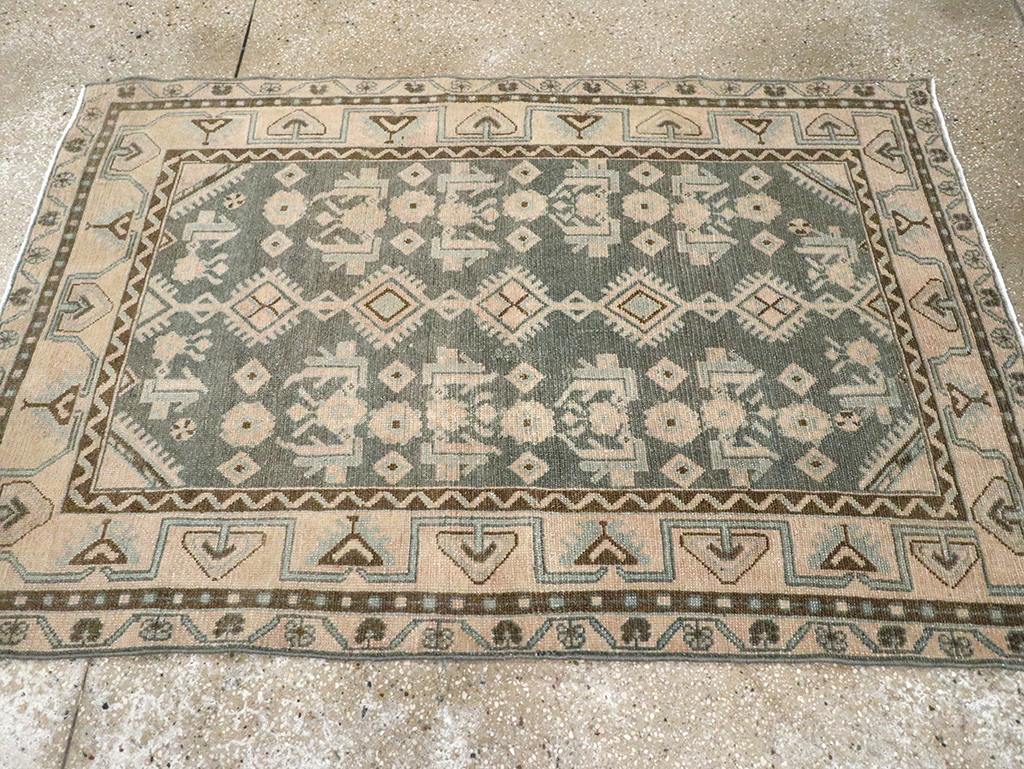 Vintage Persian Malayer Throw Rug, No.32793 - Staging