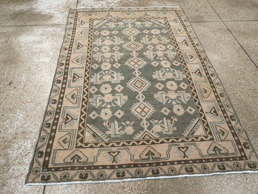 Vintage Persian Malayer Throw Rug, No.32793 - Staging