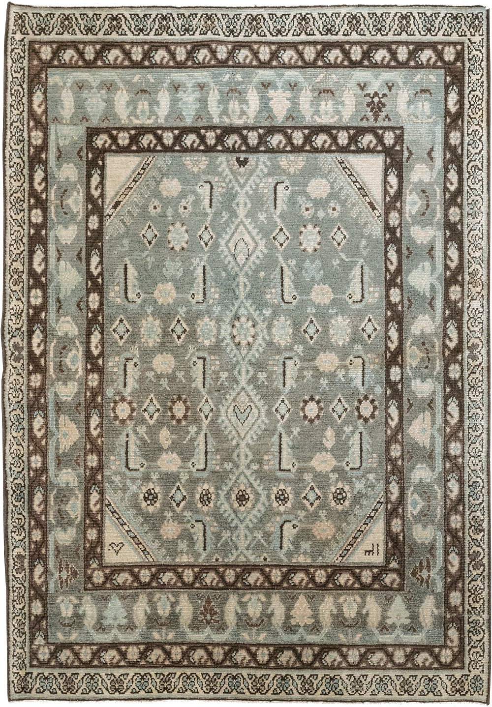 Vintage Persian Malayer Throw Rug, No.32794 - Staging