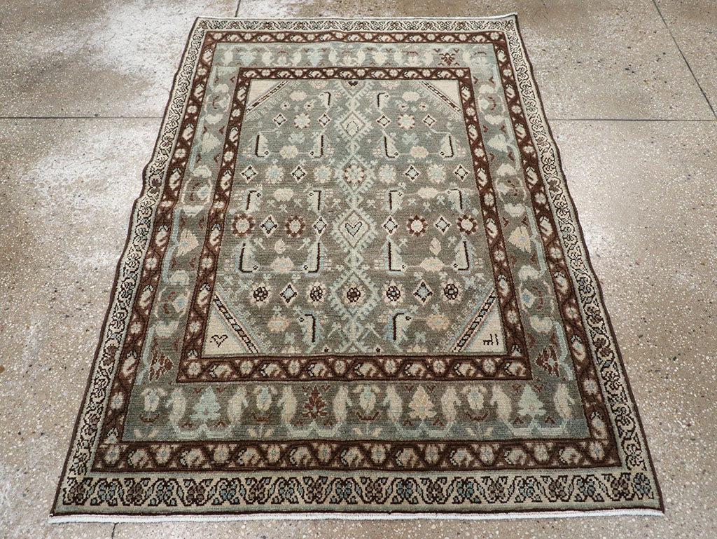 Vintage Persian Malayer Throw Rug, No.32794 - Staging