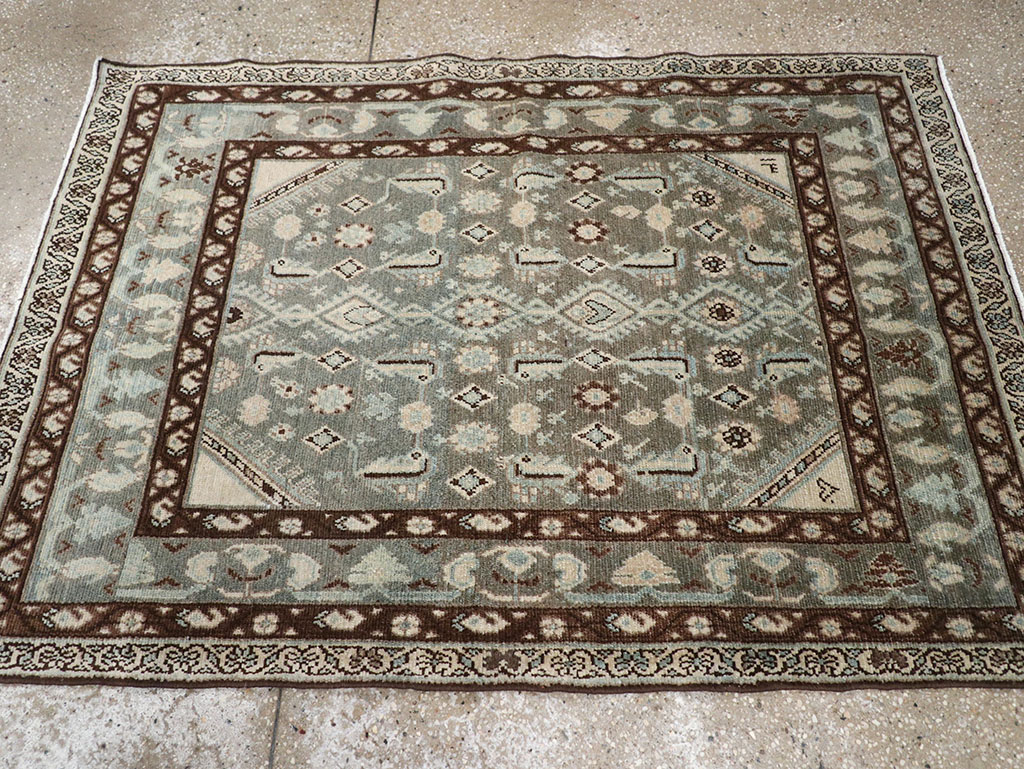 Vintage Persian Malayer Throw Rug, No.32794 - Staging