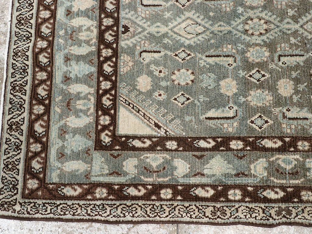 Vintage Persian Malayer Throw Rug, No.32794 - Staging