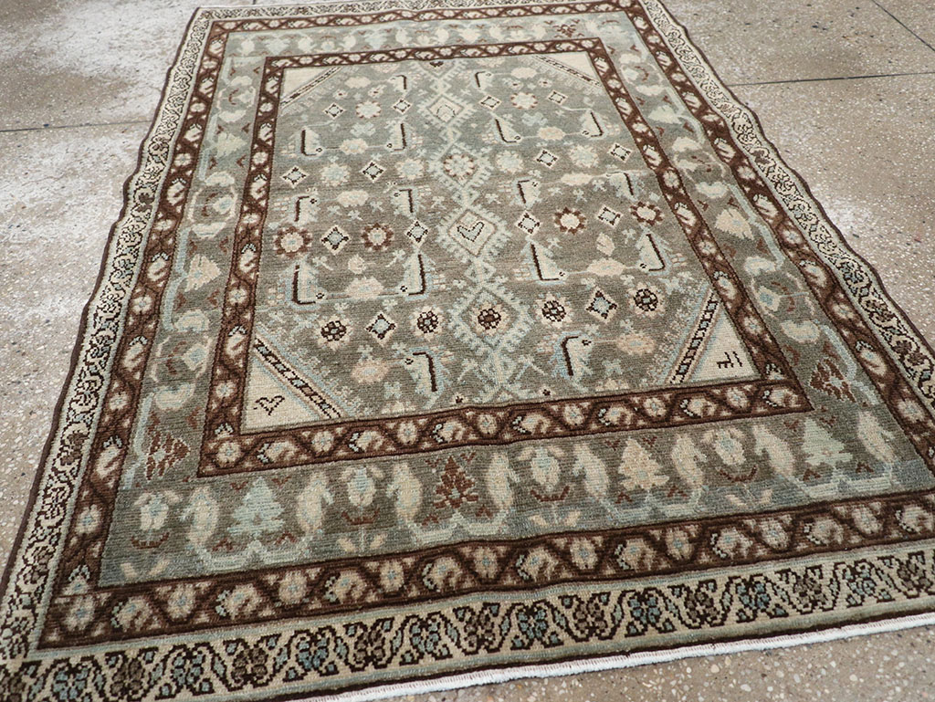 Vintage Persian Malayer Throw Rug, No.32794 - Staging