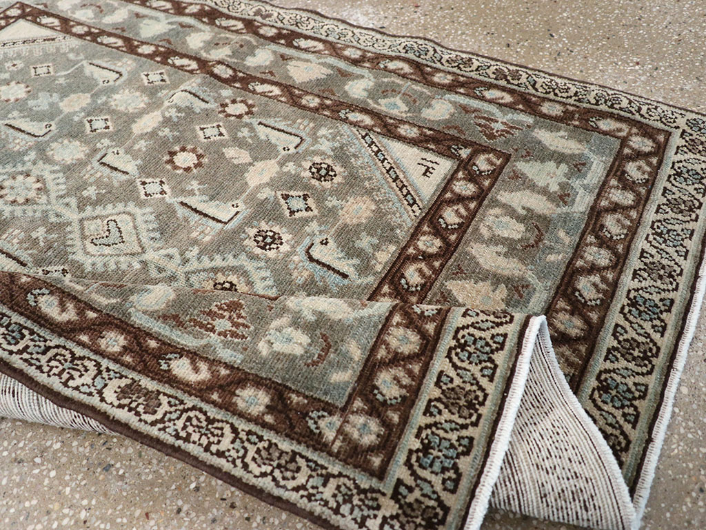 Vintage Persian Malayer Throw Rug, No.32794 - Staging