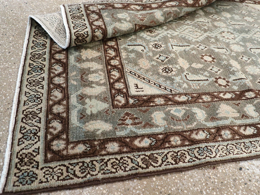 Vintage Persian Malayer Throw Rug, No.32794 - Staging