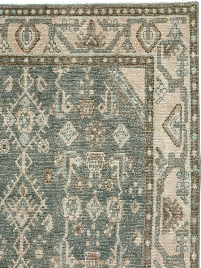 Vintage Persian Malayer Throw Rug, No.32795 - Staging