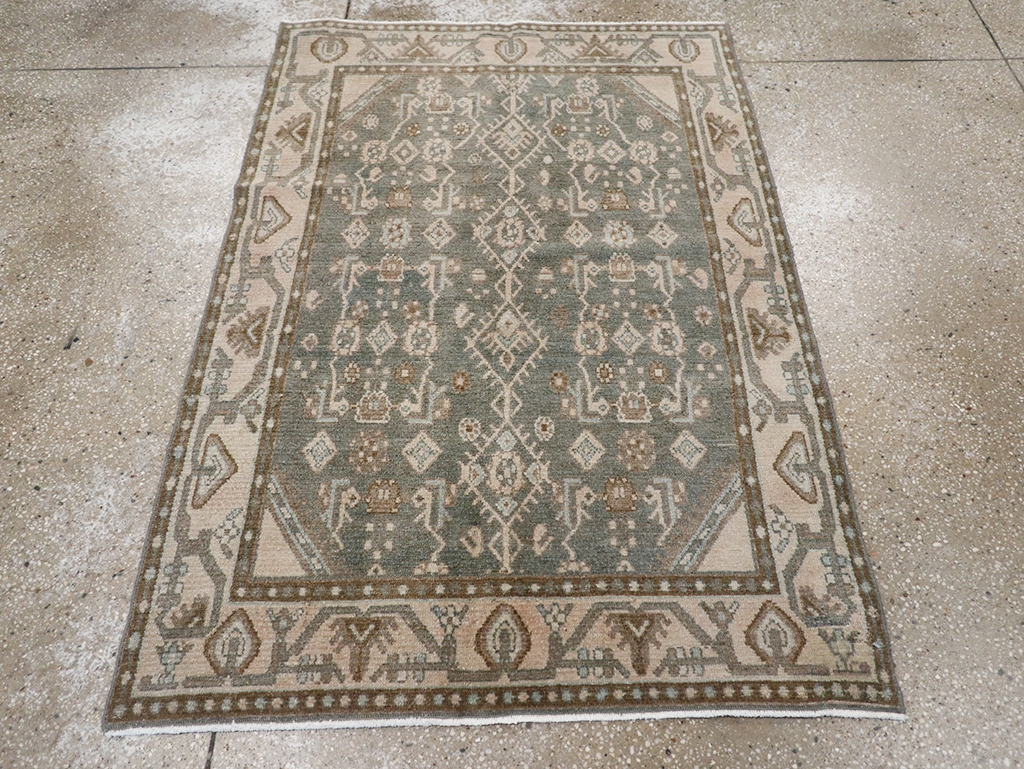 Vintage Persian Malayer Throw Rug, No.32795 - Staging