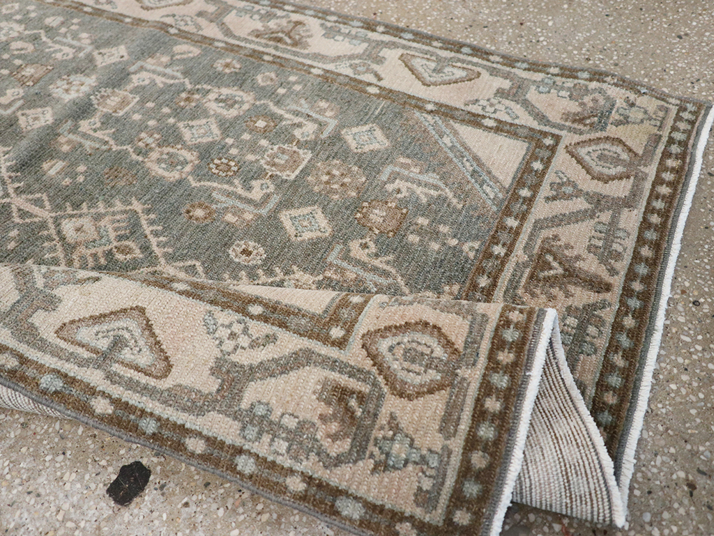 Vintage Persian Malayer Throw Rug, No.32795 - Staging