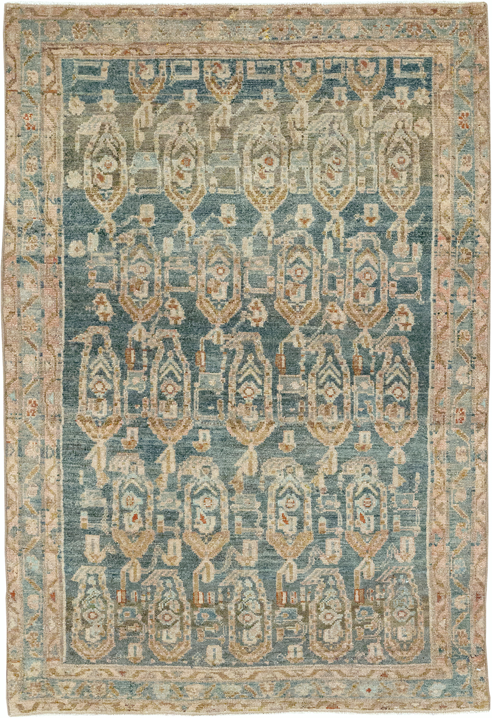 Vintage Persian Malayer Throw Rug, No.32796 - Staging