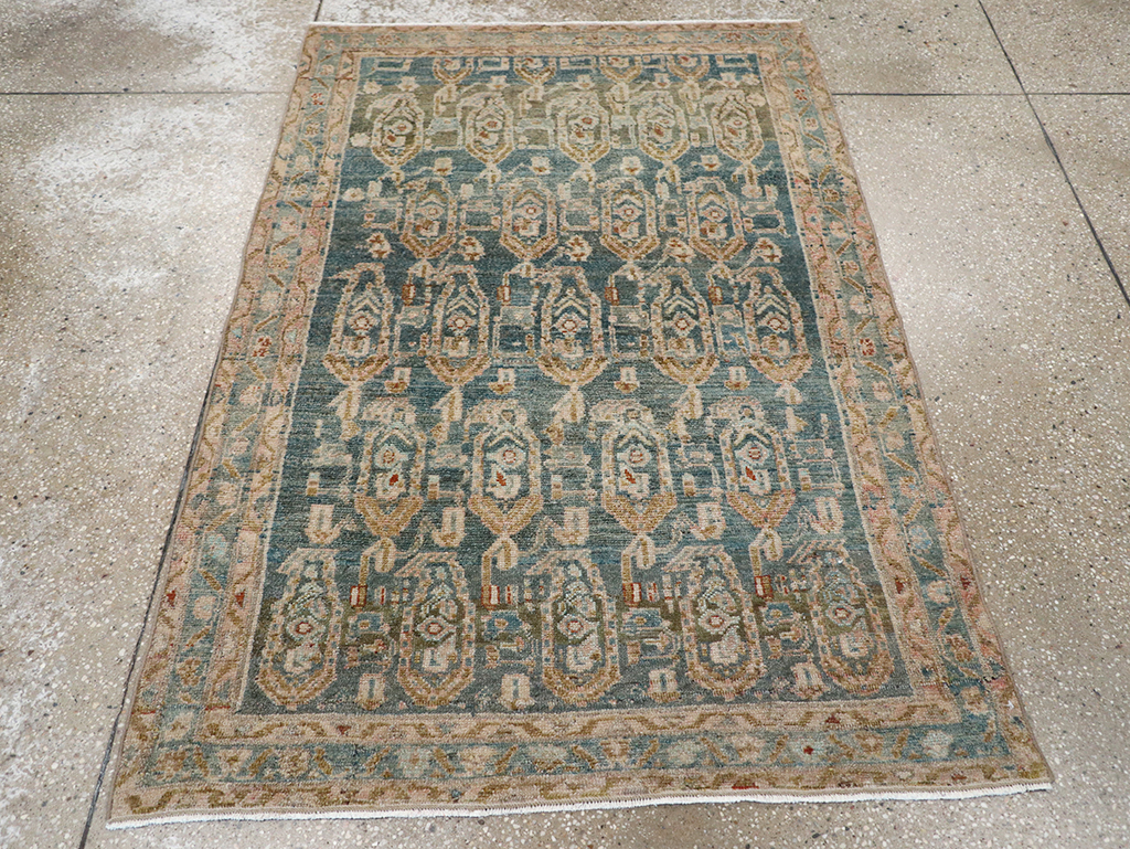 Vintage Persian Malayer Throw Rug, No.32796 - Staging