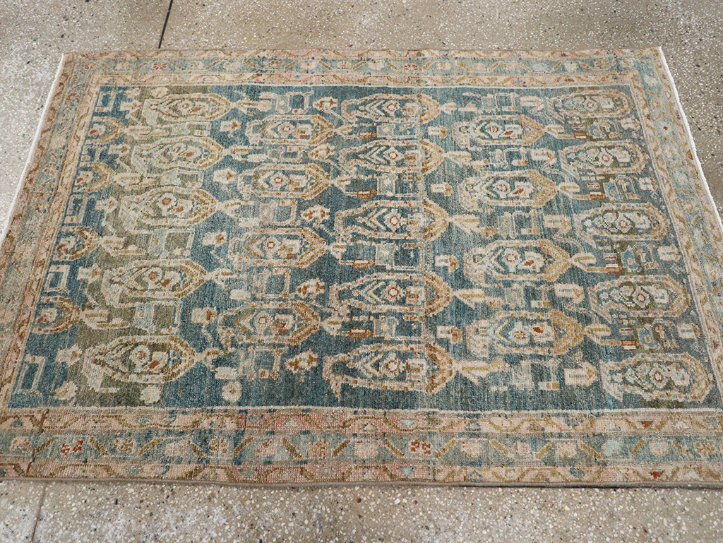 Vintage Persian Malayer Throw Rug, No.32796 - Staging