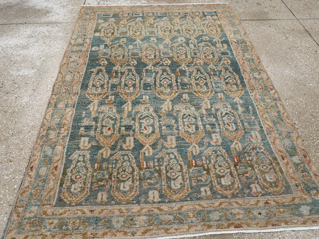 Vintage Persian Malayer Throw Rug, No.32796 - Staging