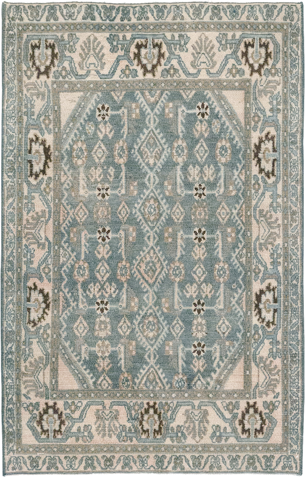 Vintage Persian Malayer Throw Rug, No.32797 - Staging