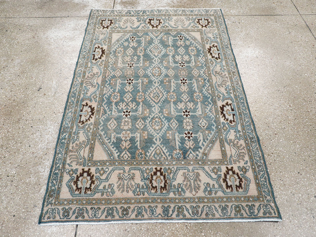 Vintage Persian Malayer Throw Rug, No.32797 - Staging