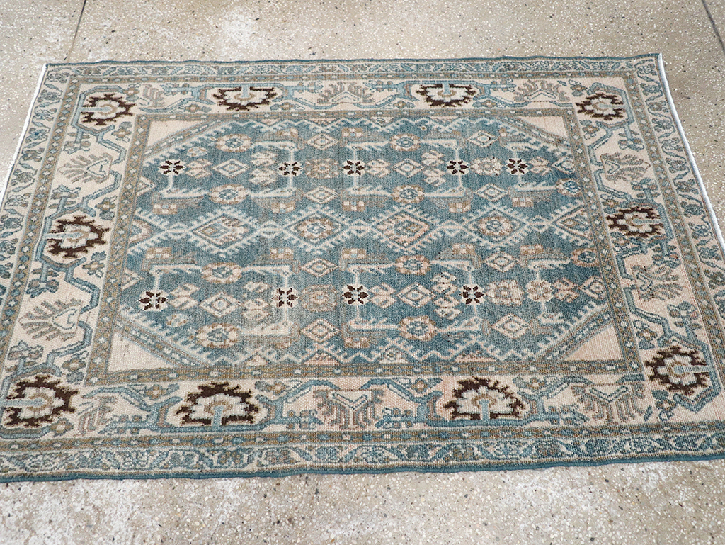 Vintage Persian Malayer Throw Rug, No.32797 - Staging