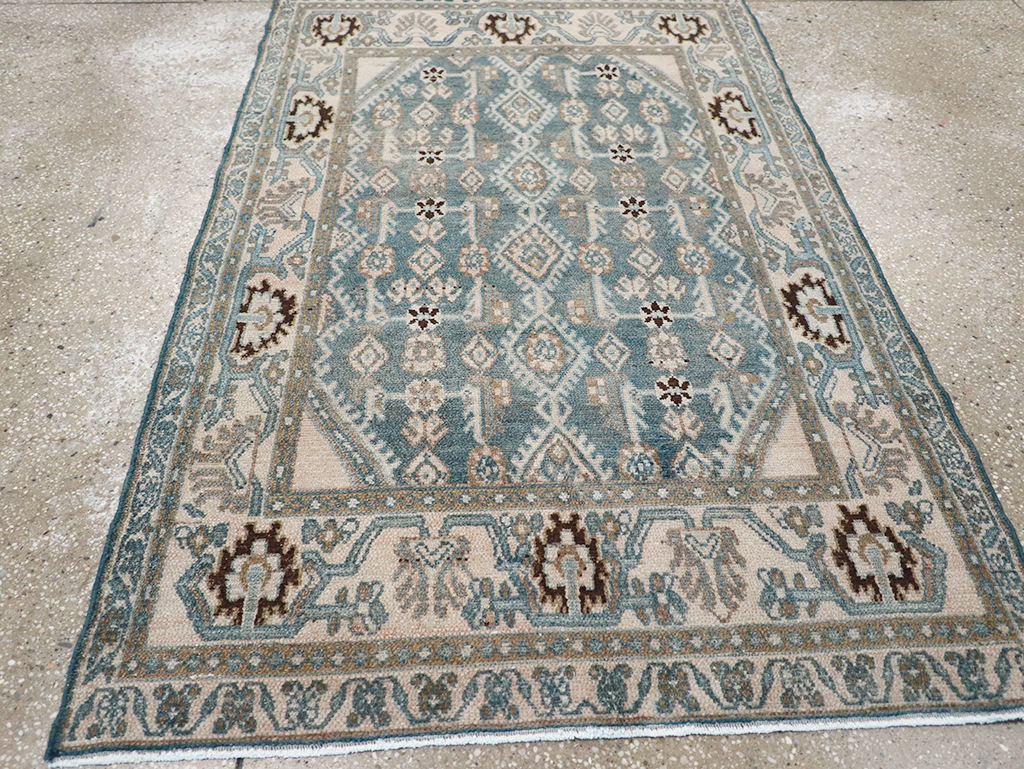 Vintage Persian Malayer Throw Rug, No.32797 - Staging