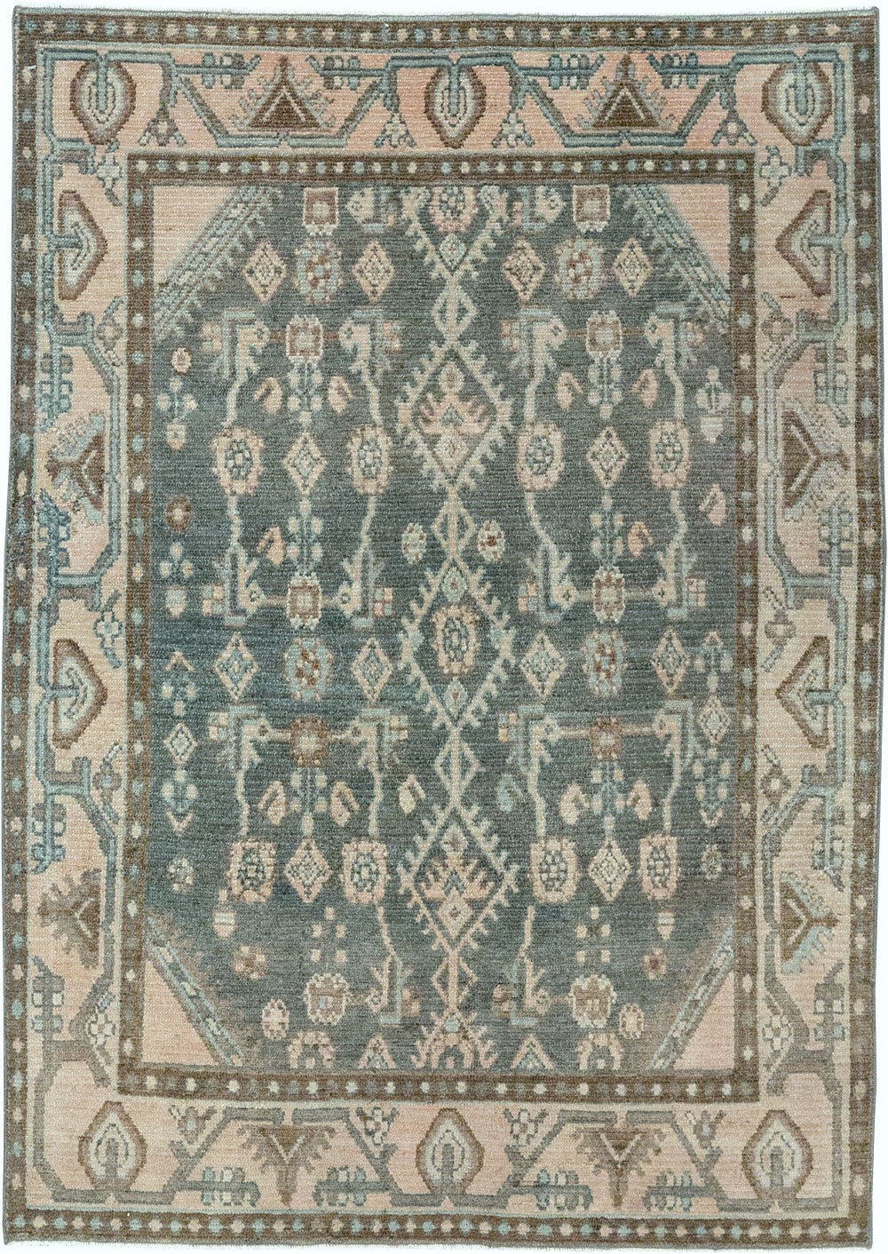 Vintage Persian Malayer Throw Rug, No.32798 - Staging