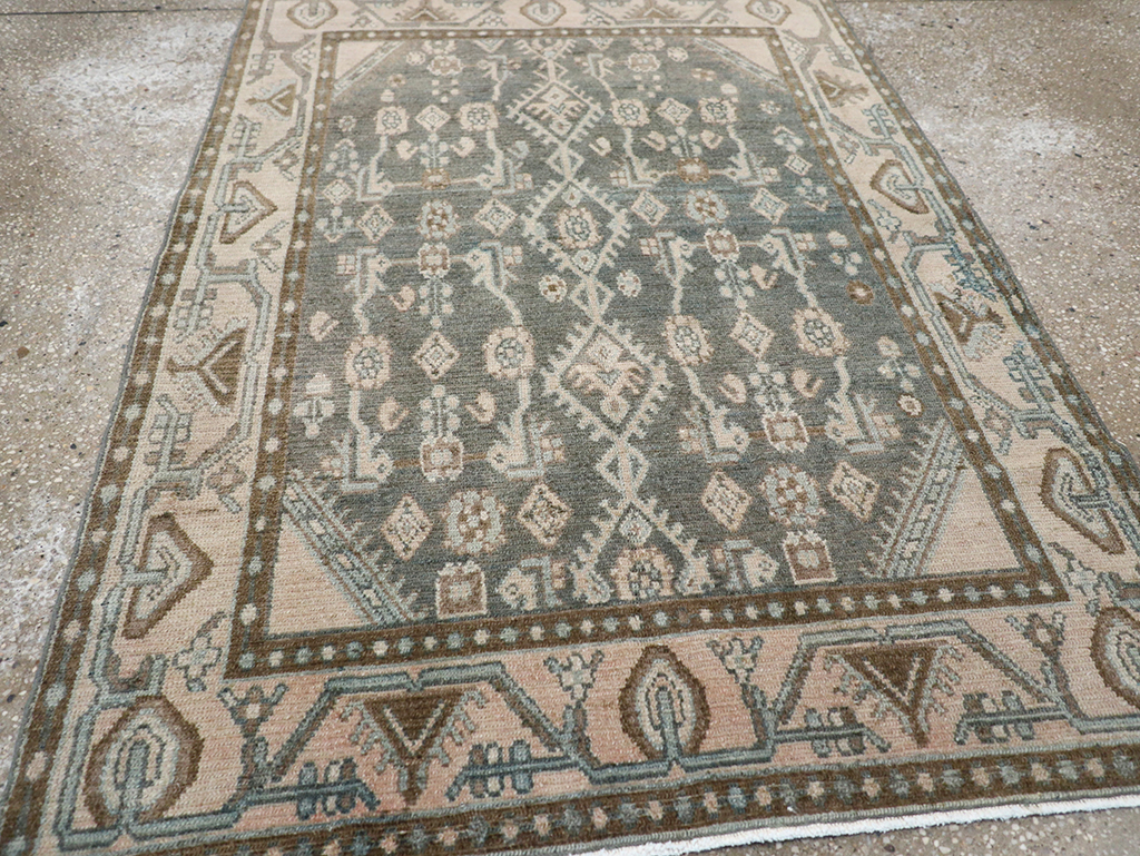 Vintage Persian Malayer Throw Rug, No.32798 - Staging