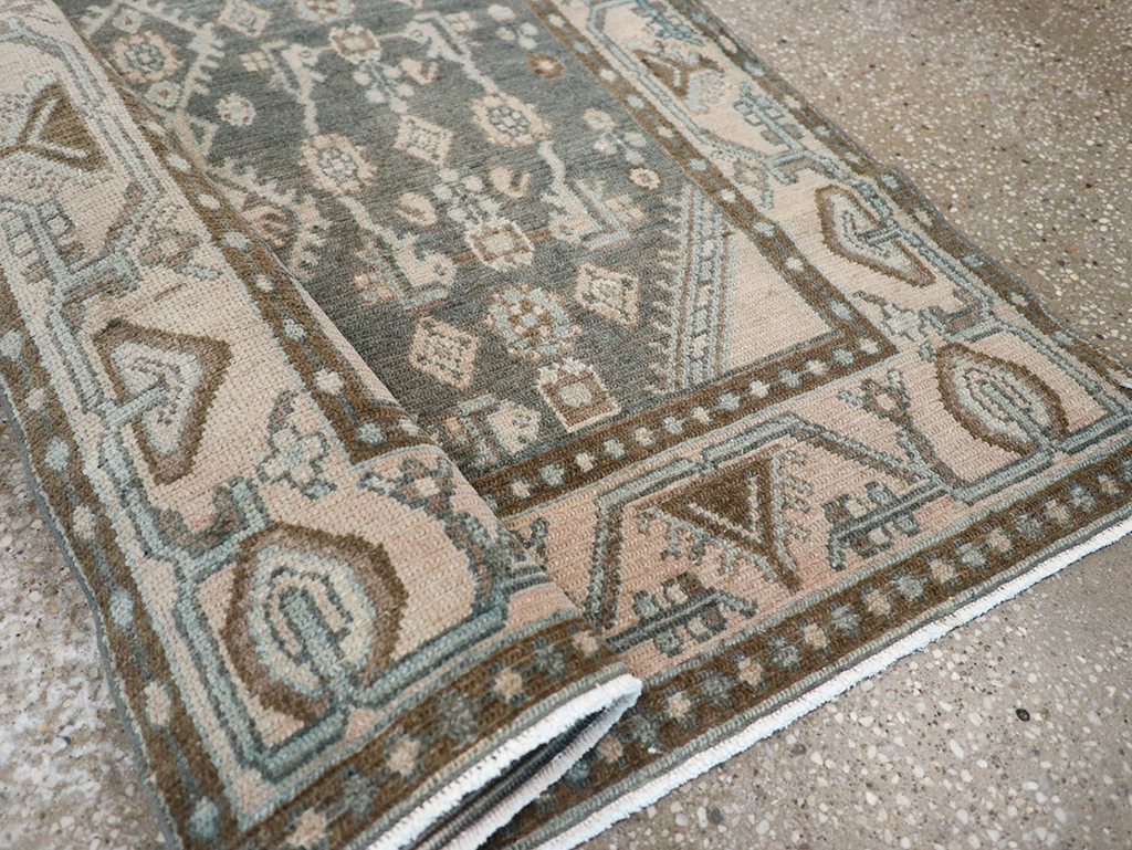 Vintage Persian Malayer Throw Rug, No.32798 - Staging