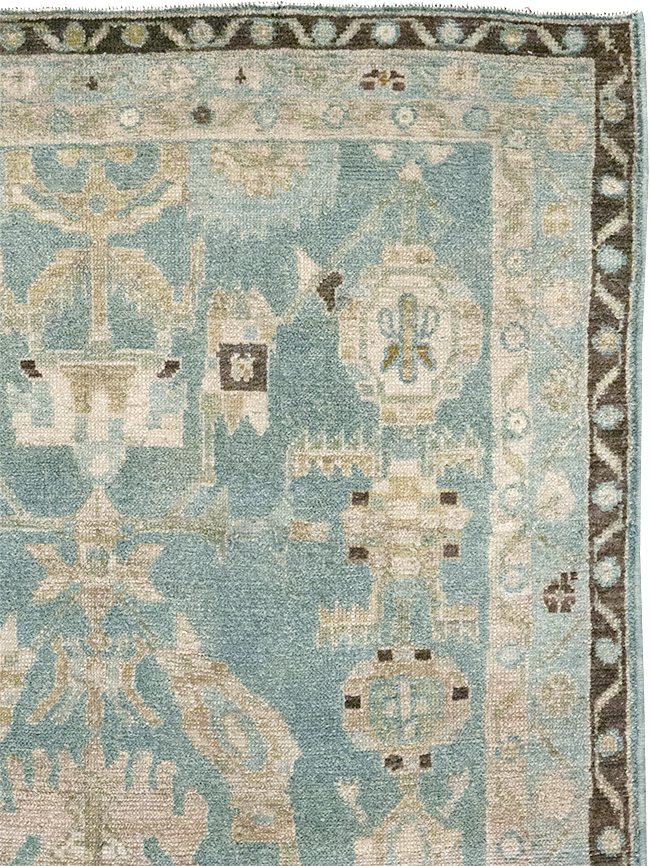 Vintage Persian Malayer Throw Rug, No.32799 - Staging