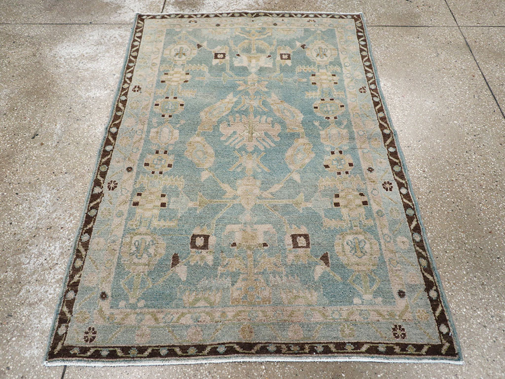Vintage Persian Malayer Throw Rug, No.32799 - Staging