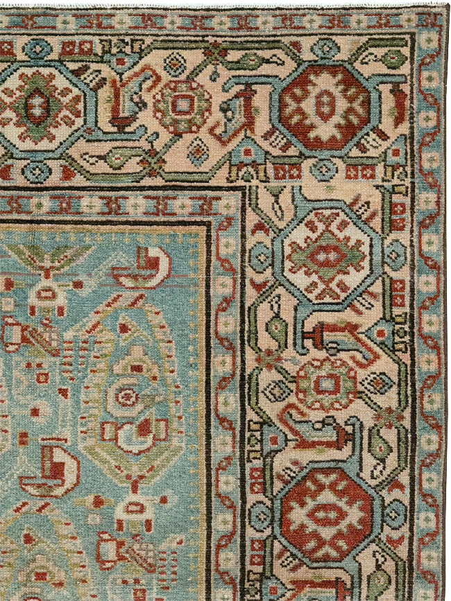Vintage Persian Malayer Throw Rug, No.32800 - Staging
