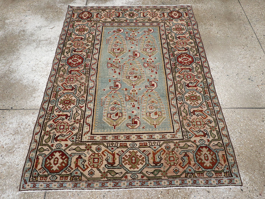 Vintage Persian Malayer Throw Rug, No.32800 - Staging