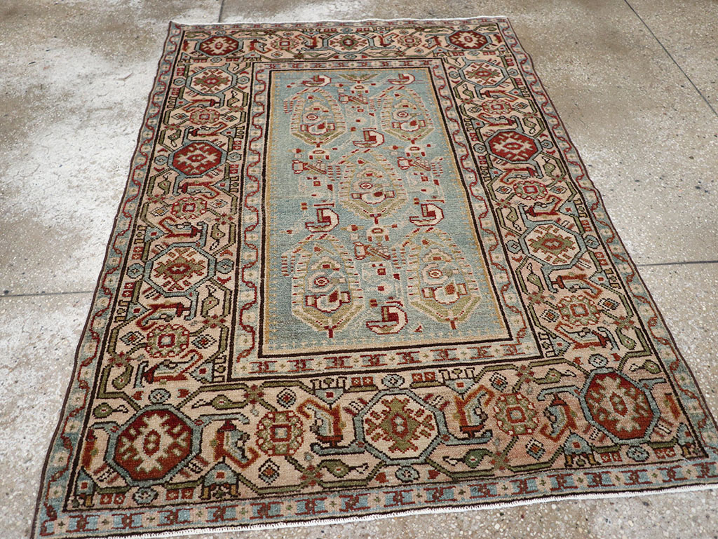 Vintage Persian Malayer Throw Rug, No.32800 - Staging