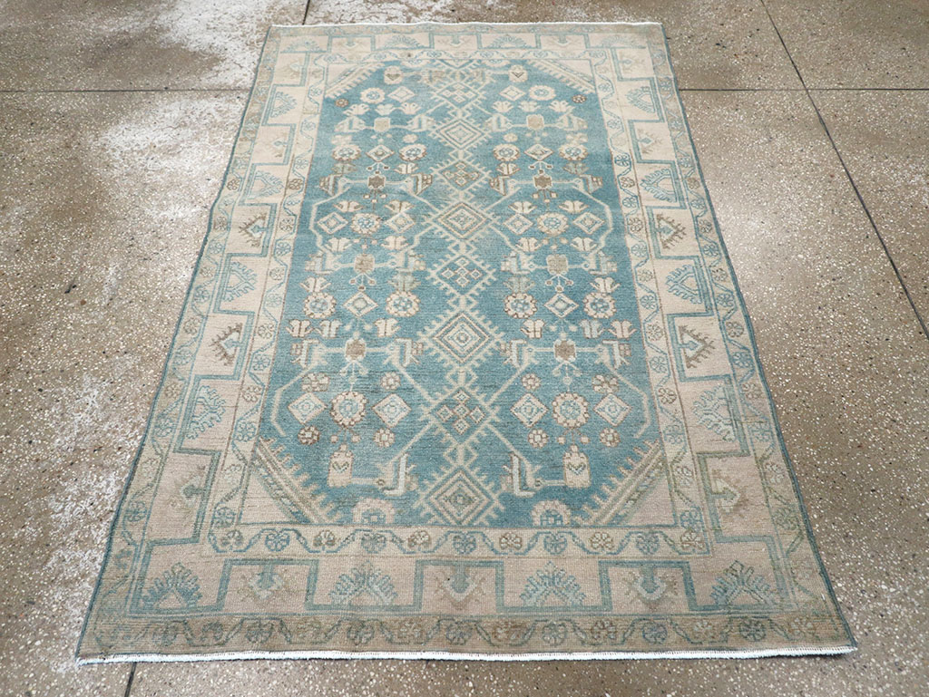 Vintage Persian Malayer Throw Rug, No.32802 - Staging