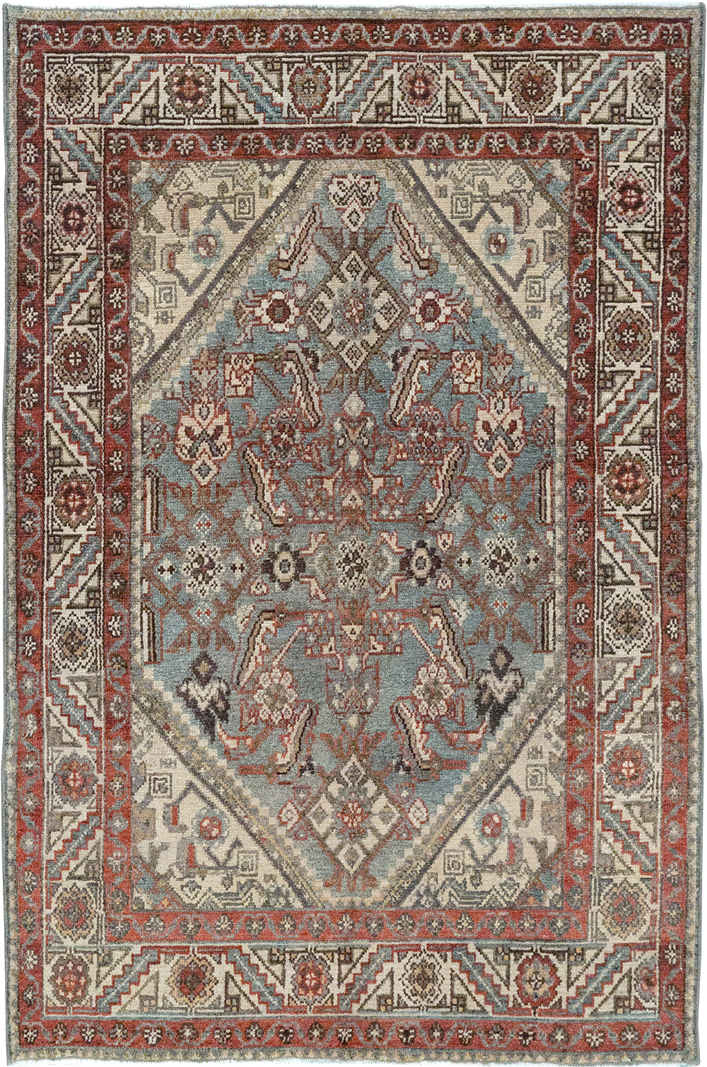 Antique Persian Malayer Throw Rug, No.32803 - Staging