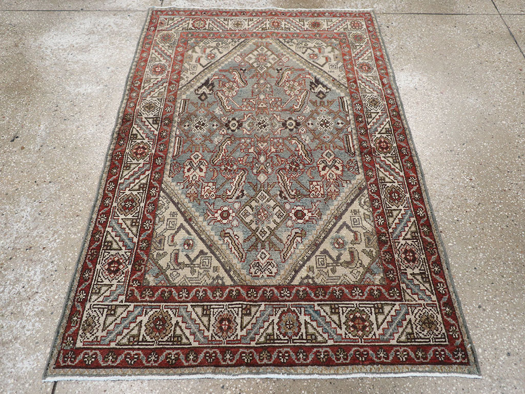 Antique Persian Malayer Throw Rug, No.32803 - Staging