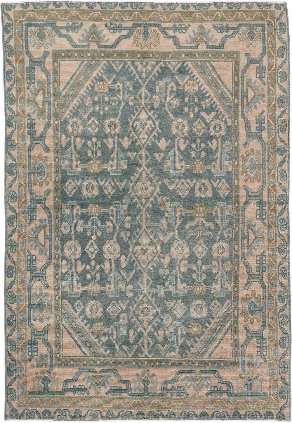 Vintage Persian Malayer Throw Rug, No.32804 - Staging