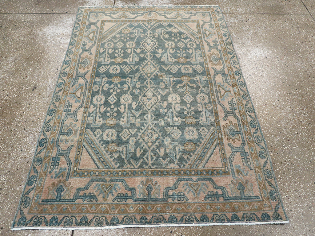 Vintage Persian Malayer Throw Rug, No.32804 - Staging
