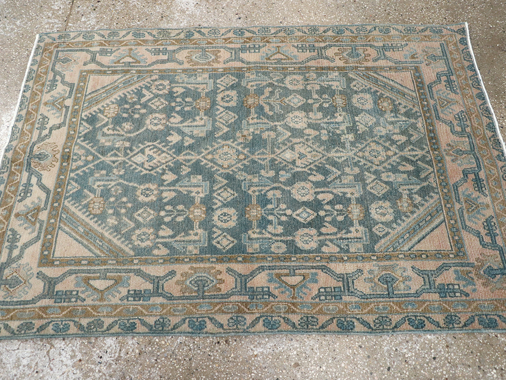 Vintage Persian Malayer Throw Rug, No.32804 - Staging