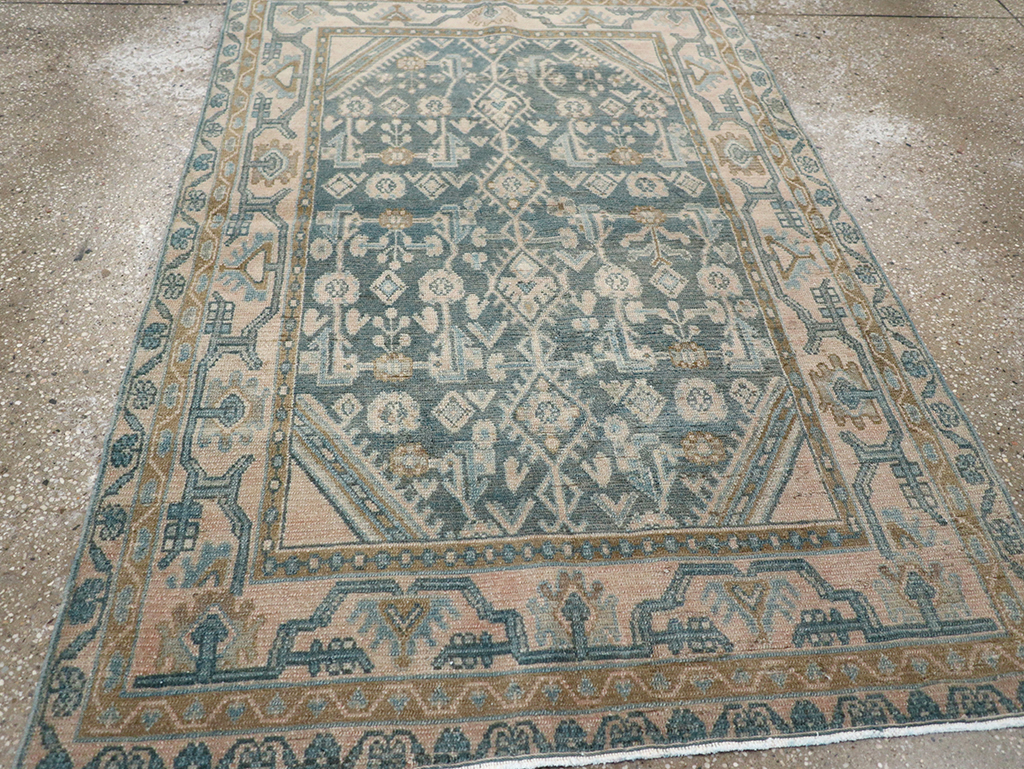 Vintage Persian Malayer Throw Rug, No.32804 - Staging
