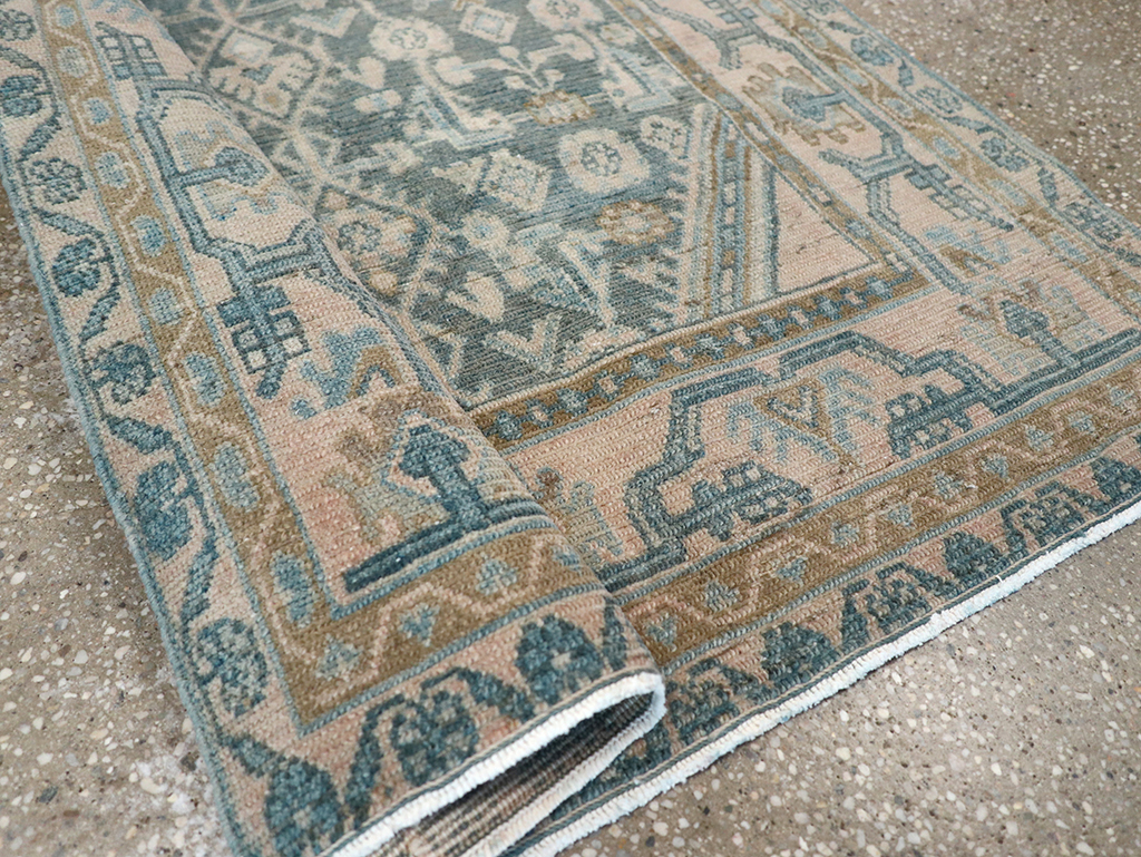 Vintage Persian Malayer Throw Rug, No.32804 - Staging