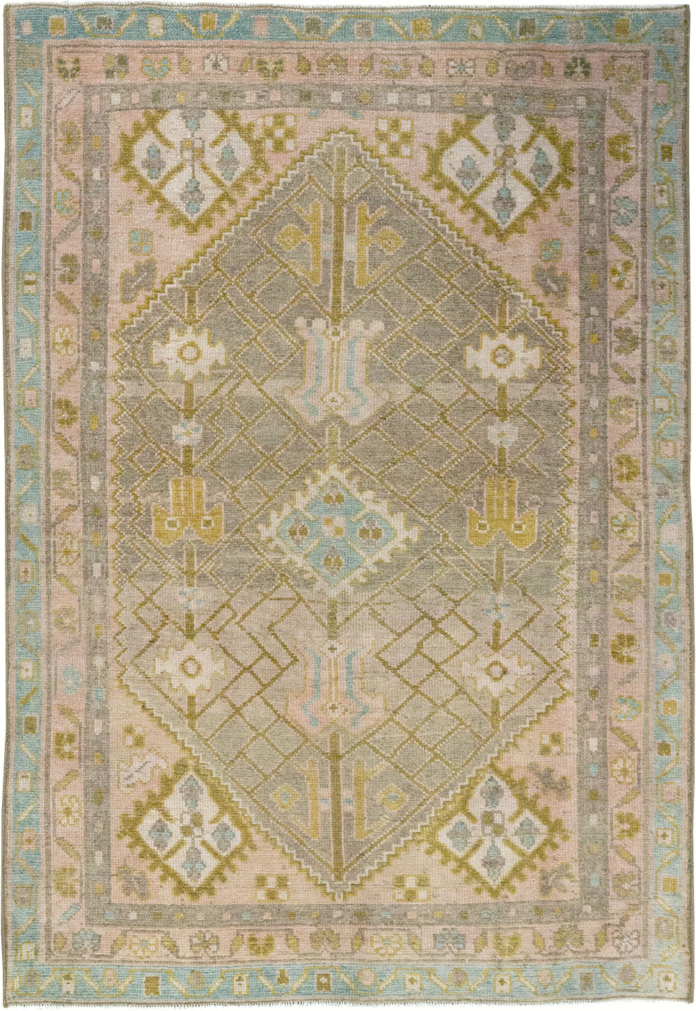 Vintage Persian Malayer Throw Rug, No.32805 - Staging