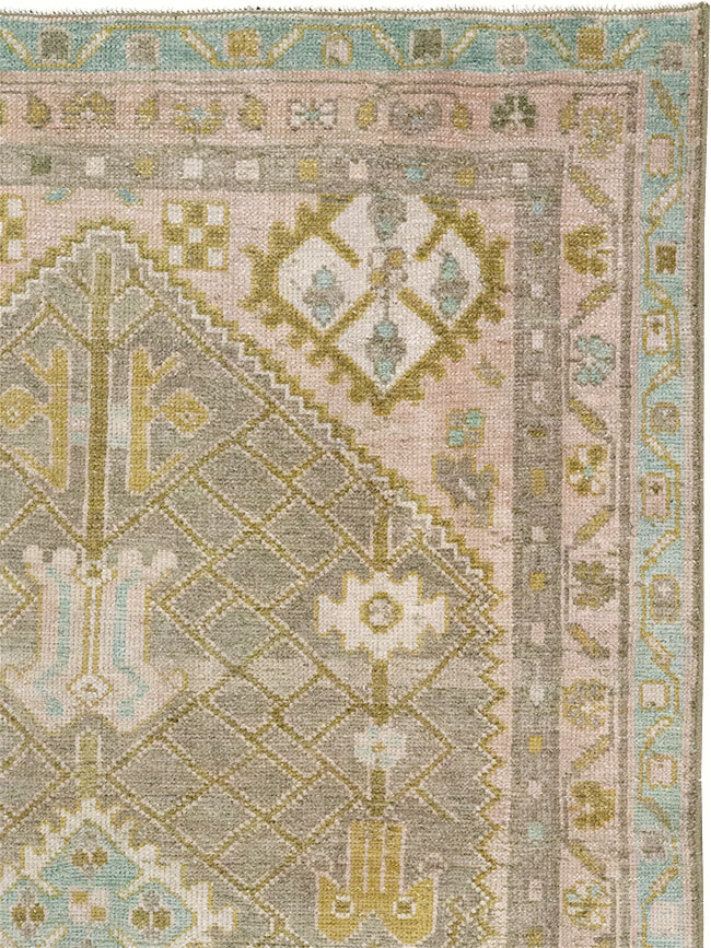 Vintage Persian Malayer Throw Rug, No.32805 - Staging