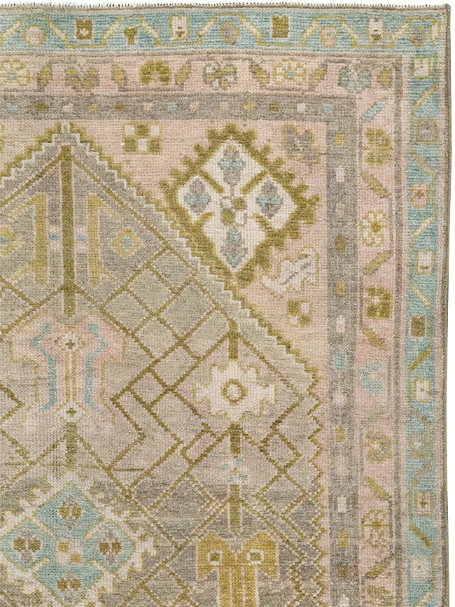 Vintage Persian Malayer Throw Rug, No.32805 - Staging