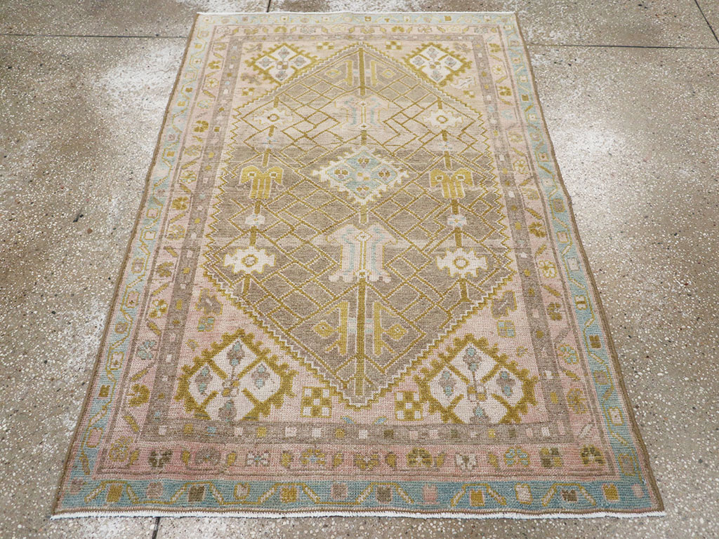 Vintage Persian Malayer Throw Rug, No.32805 - Staging