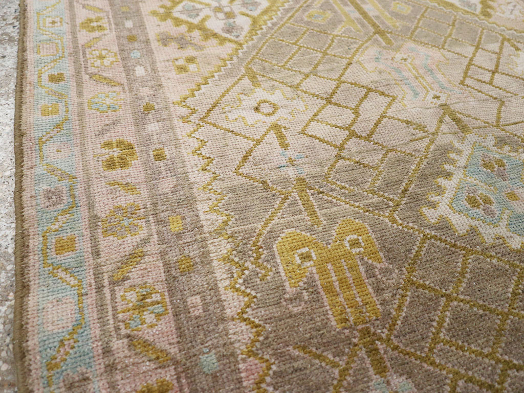 Vintage Persian Malayer Throw Rug, No.32805 - Staging