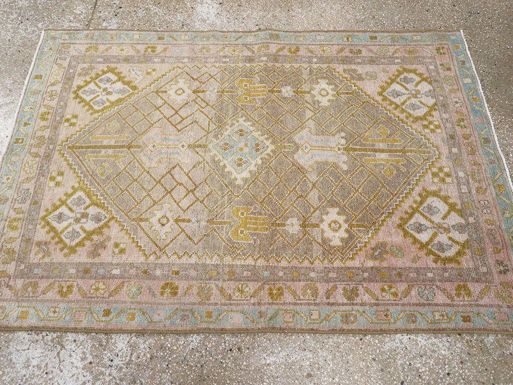 Vintage Persian Malayer Throw Rug, No.32805 - Staging